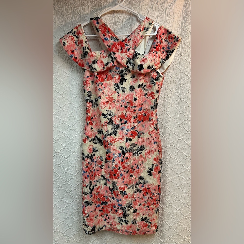 RACHEL Rachel Roy Pink Floral One-Shoulder Cold-Shoulder Dress - Picture 3 of 9